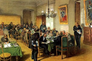 К. Лебедев "В земском собрании"